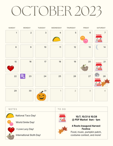 October 2023 Calendar