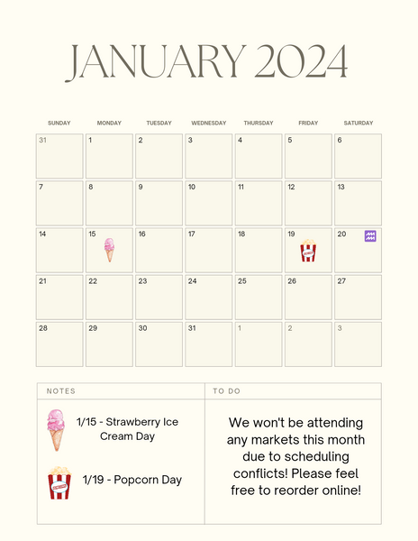 January 2024 Calendar